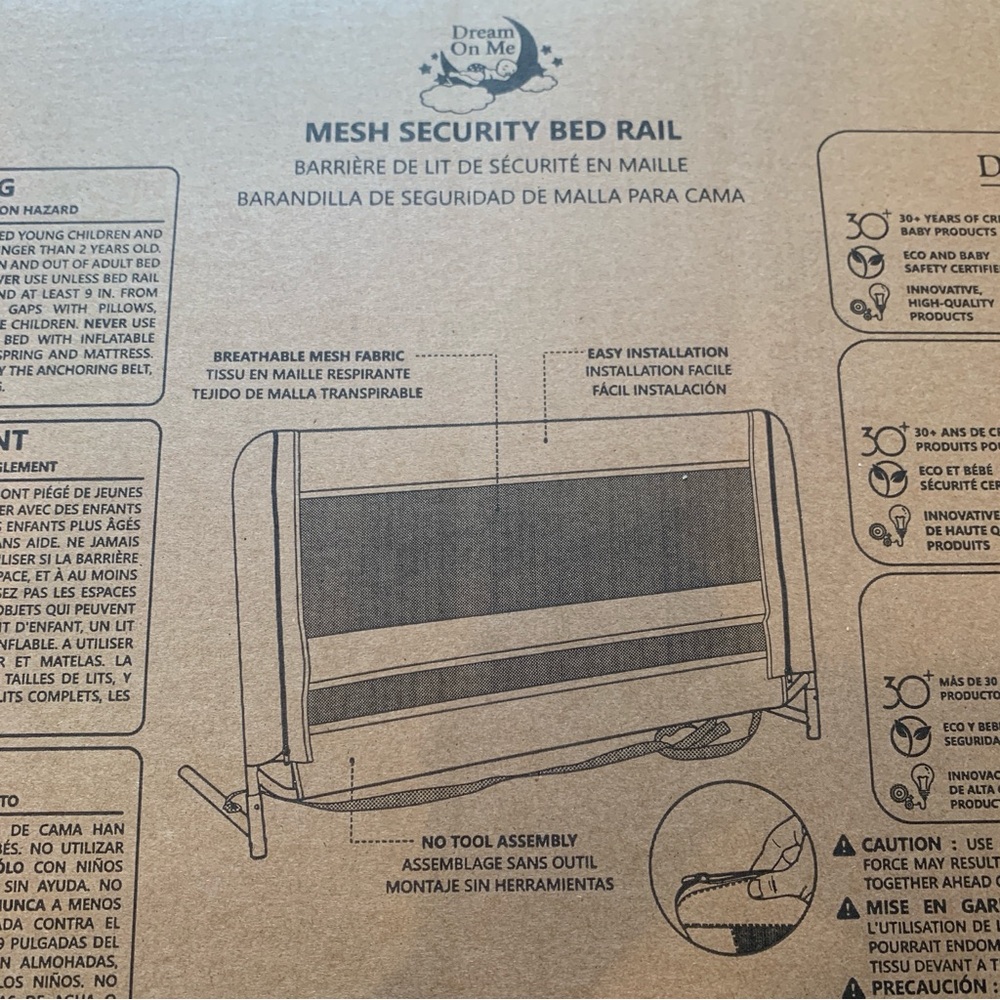 New! Dream On Me Mesh Adjustable Bed Rail - Picture 10 of 10